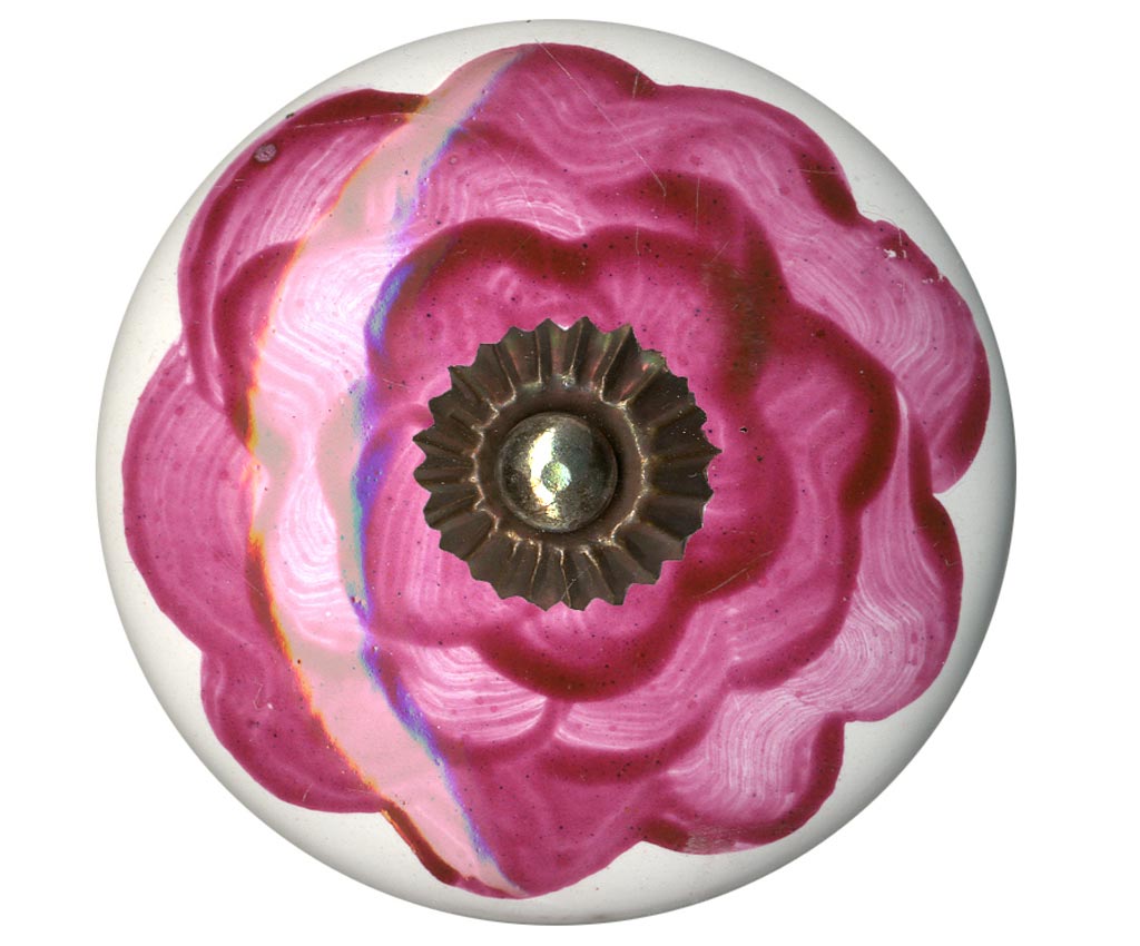 EMERY-&-CIE—Poignée-bouton-en-céramique-peinte-motif-N°6-Pivoine-manganèse