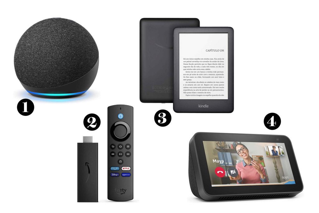 Echo Dot, Fire TV Stick, Kindle e Echo Show.