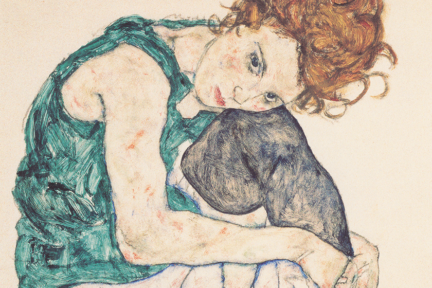 Seated Woman with Legs Drawn Up (Adele Herms), Egon Schiele (1917)