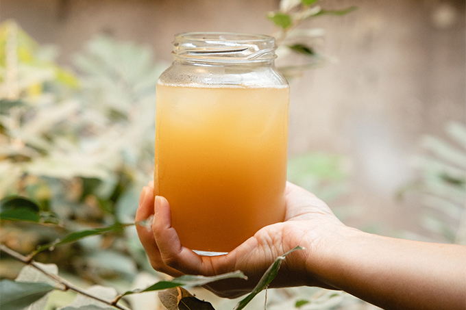 Receita de switchel (refresco de gengibre orgânico)
