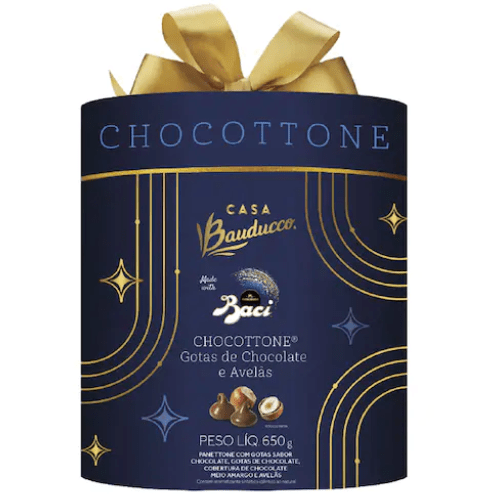 Chocottone Gotas de Chocolate e Avelãs Baci Perugina - Casa Bauducco