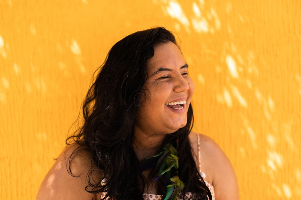 O sorriso de Maria de Fátima, mais uma empreendedora do projeto Potencializadoras.