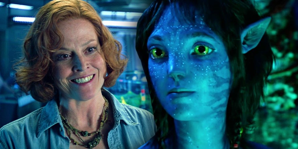 Sigourney Weaver interpreta "Kiri" em "Avatar - O Caminho da Água".