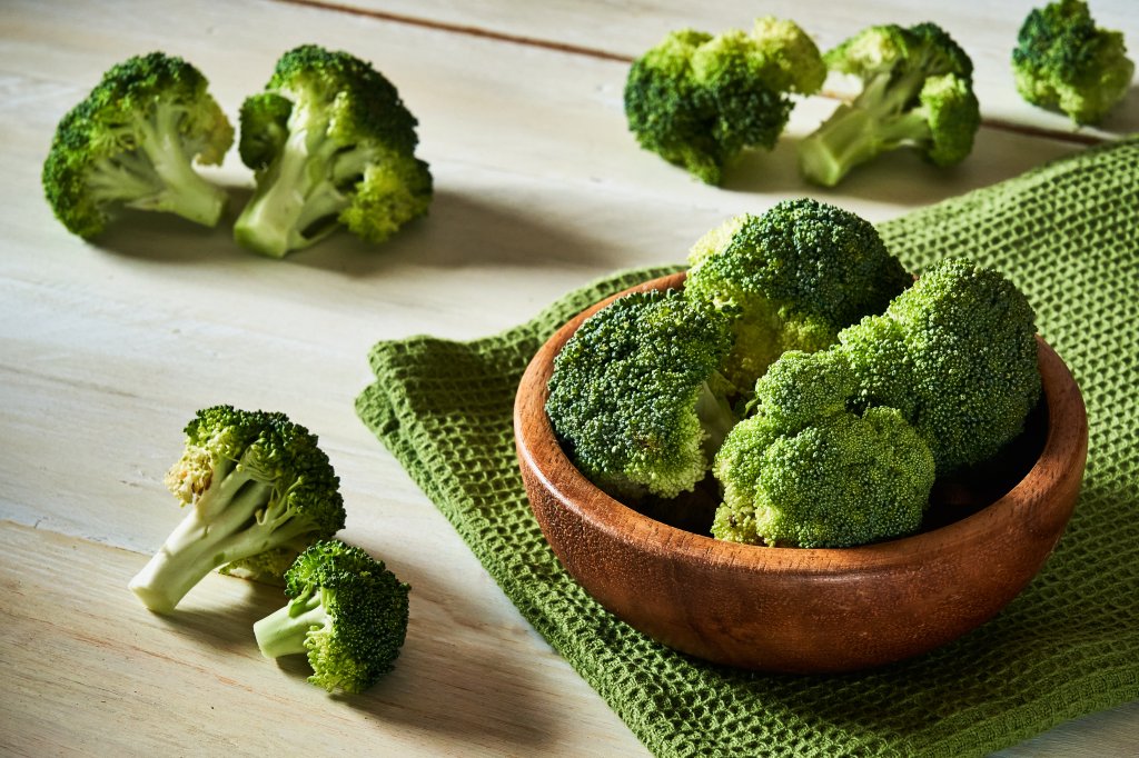 Brócolis é rico em ácido fólico.