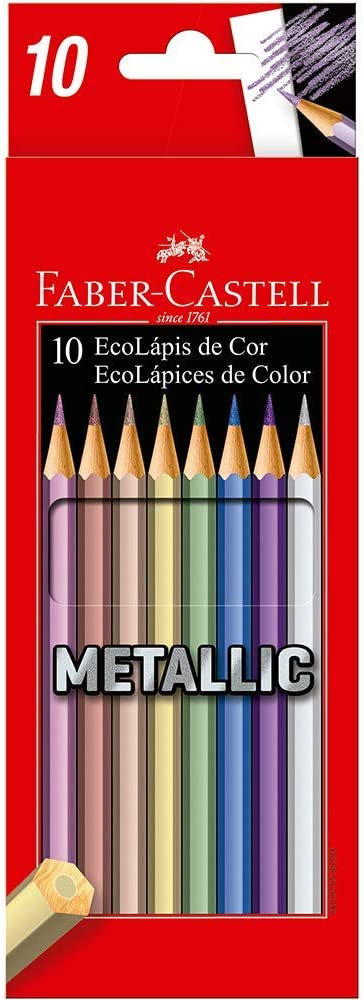 Lápis de Cor Sextavado, Faber-Castell, EcoLápis Metallic