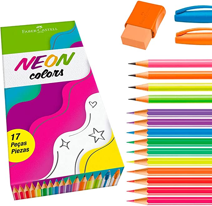 material escolar - lápis neon colors