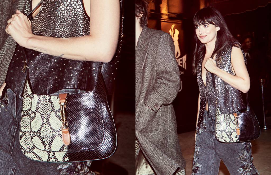 dakota-johnson-gucci-jackie-1961-03 Dakota Johnson estrela nova campanha da Gucci para a bolsa Jackie 1961