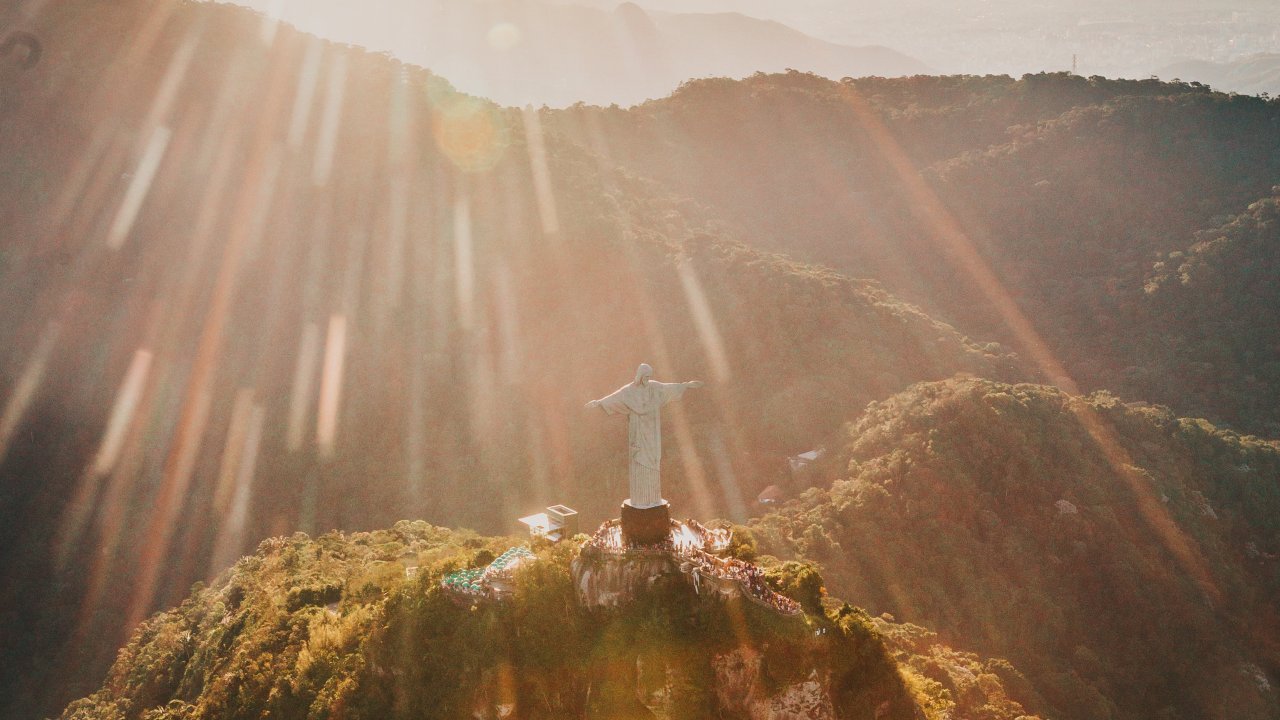Vista do Cristo Redentor, no Rio de Janeiro.