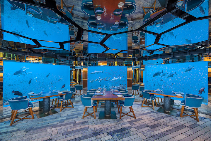 Sea, restaurante subaquático do Anantara Kihavah, nas Maldivas