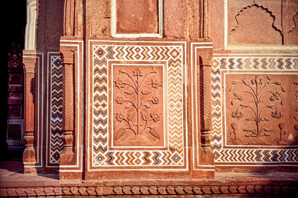 Detalhe de uma parede em Agra Fort