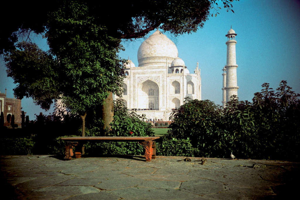 A vista de manhã do Taj Mahal, em Agra