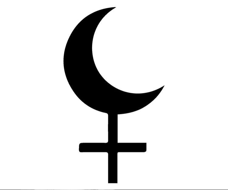Símbolo oficial de Lilith na astrologia.