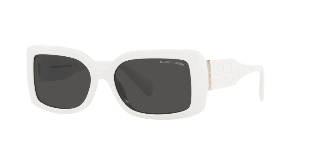 óculos de sol retangular e branco