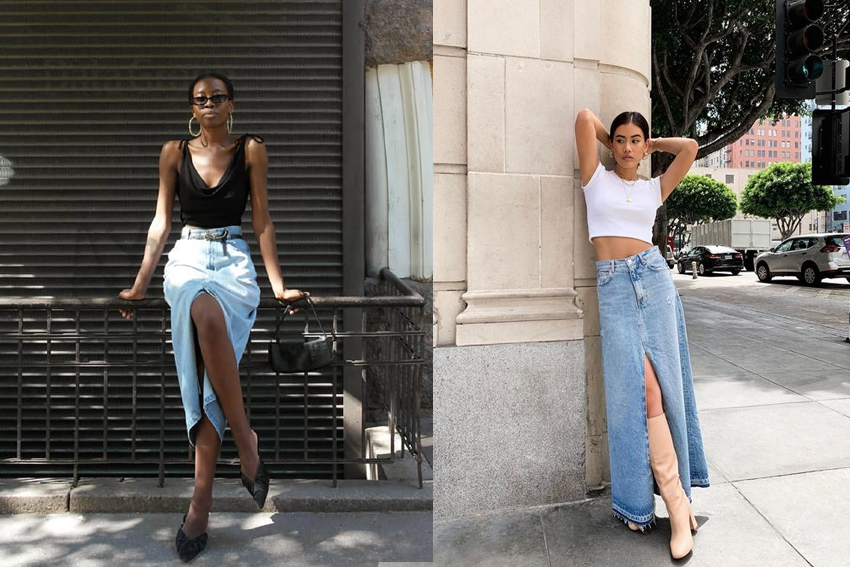 Como usar saia jeans longa ou midi? Temos dicas e inspirações!