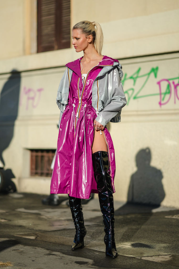 Street Style – Day 4 – Milan Men’s Fashion Week – Fall/Winter 2022/2023 street style Milan Fashion Week 2023 - jaqueta de vinil