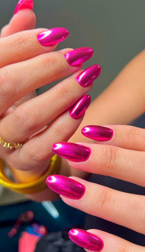 unhas-decoradas-rosa-metalico-5 Inspiração de unhas decoradas rosa metálico.