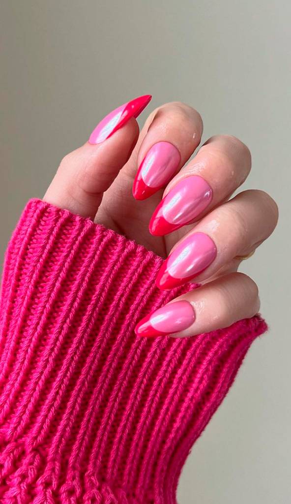 unhas-decoradas-rosa-metalico-6 Inspiração de unhas decoradas rosa metálico.