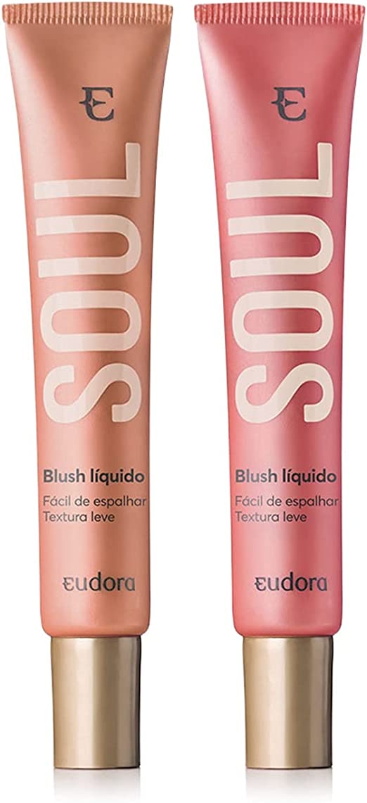 Eudora Kit 2 Blushs Líquidos Soul Pêssego Saudável + Rosa Coradinho