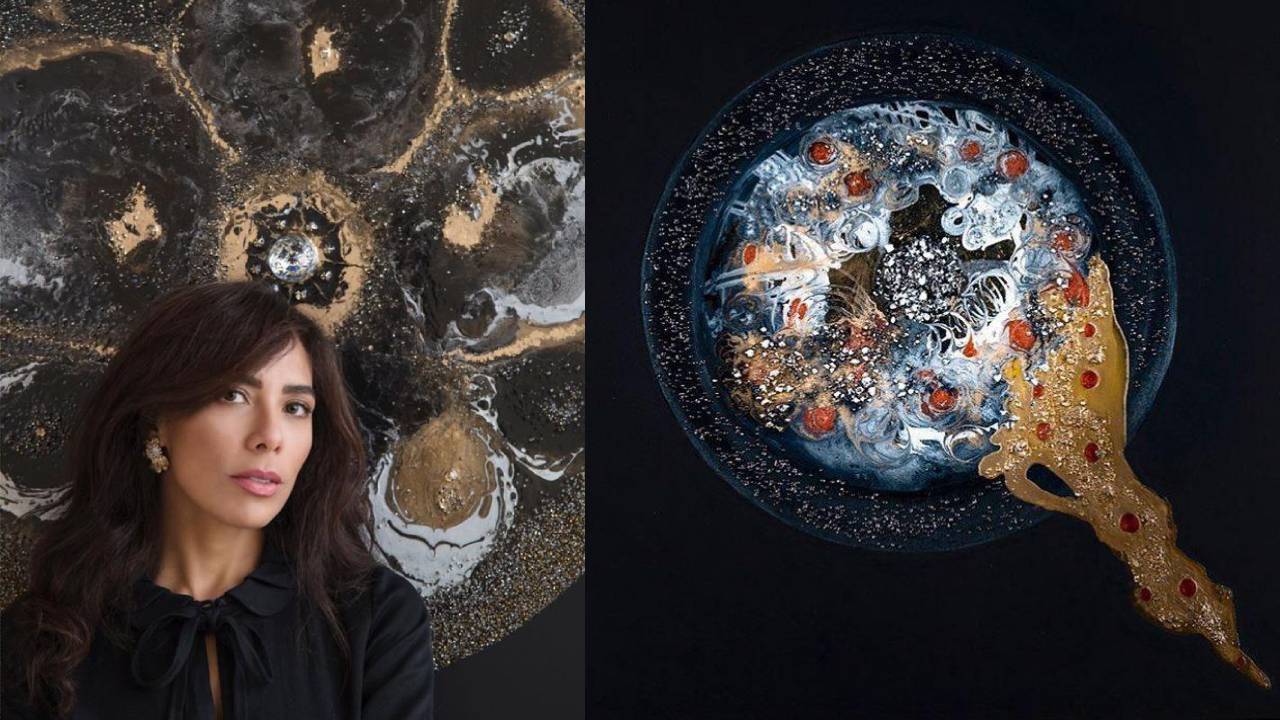 A artista plástica alagoana Geovana Cléa e as obras da coleção Stardust