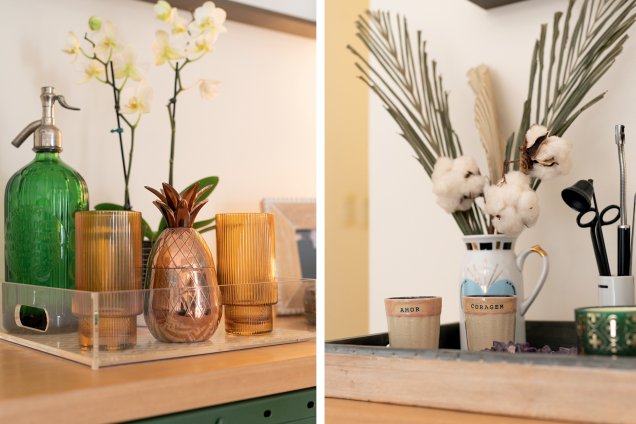 Os vasos garantem mais vida para a décor do apartamento em Higienópolis