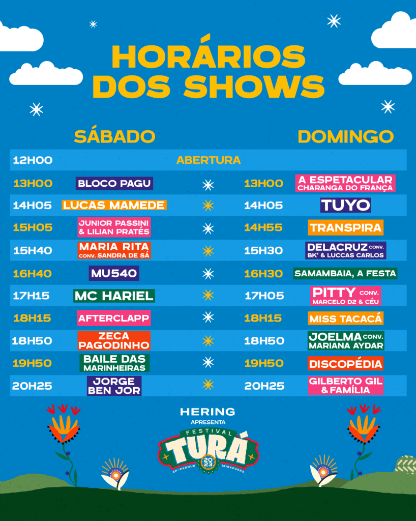 Festival Turá anuncia horários dos shows e dá mais detalhes sobre apresentações