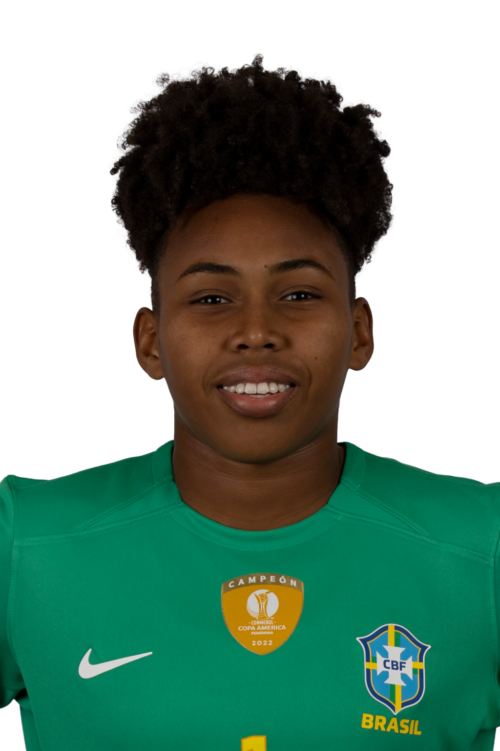 Camila_3x4_SEM FUNDO Camila, jogadora da seleção brasileira de futebol.