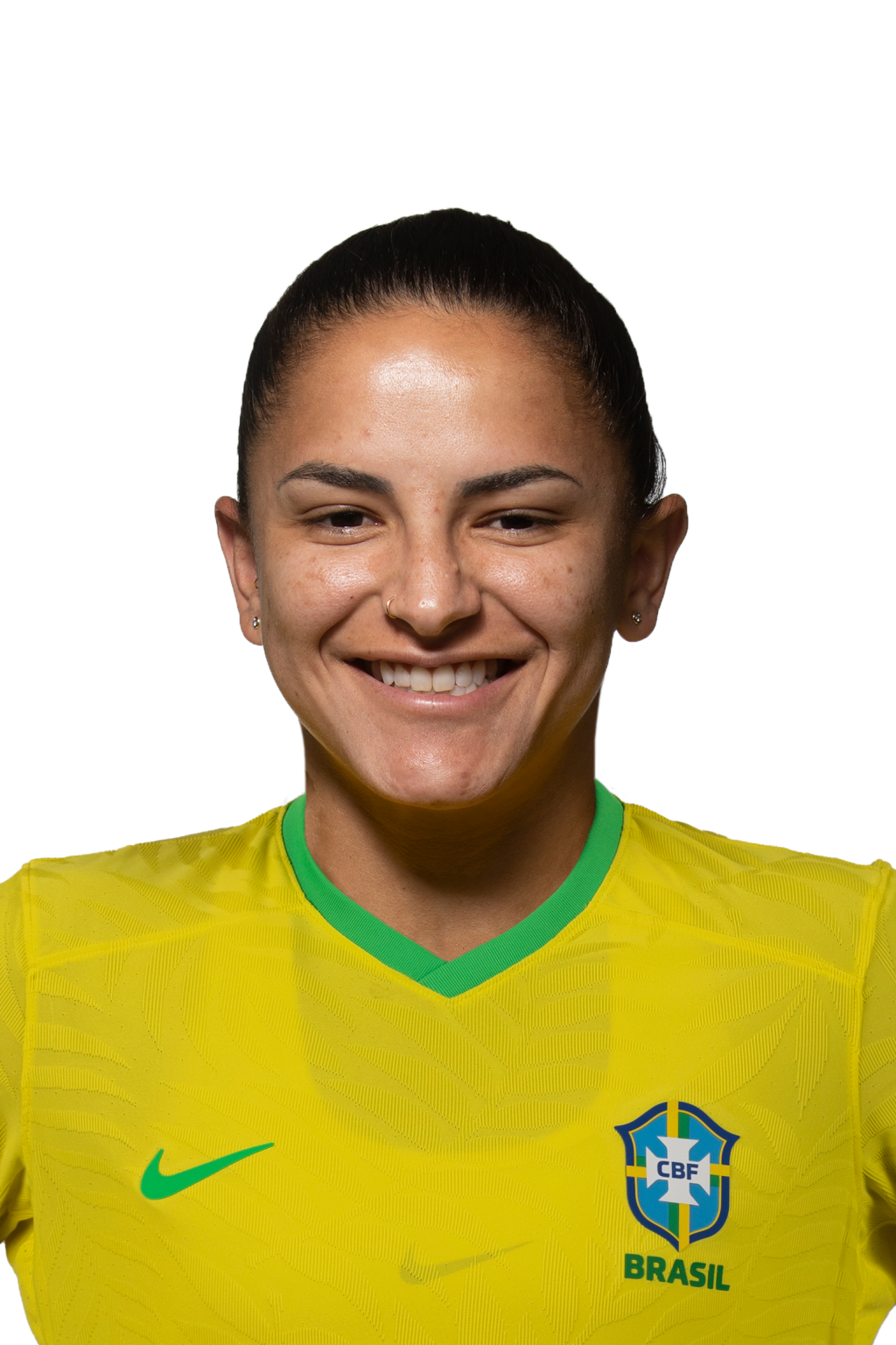 Debinha_3x4_SEM FUNDO Debinha, jogadora da seleção brasileira de futebol.