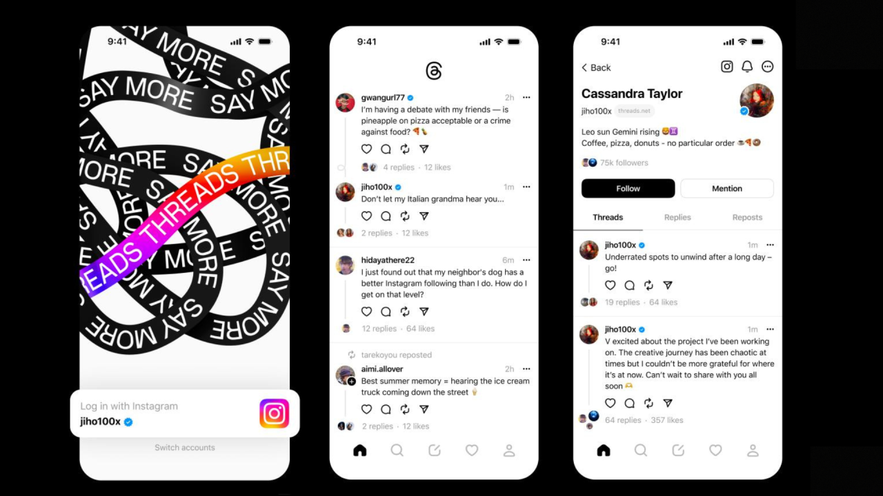 Thread é a nova rede social de textos instantâneos da Meta, mesma empresa que administra redes como o prórpio Instagram, Facebookk e Whatsapp