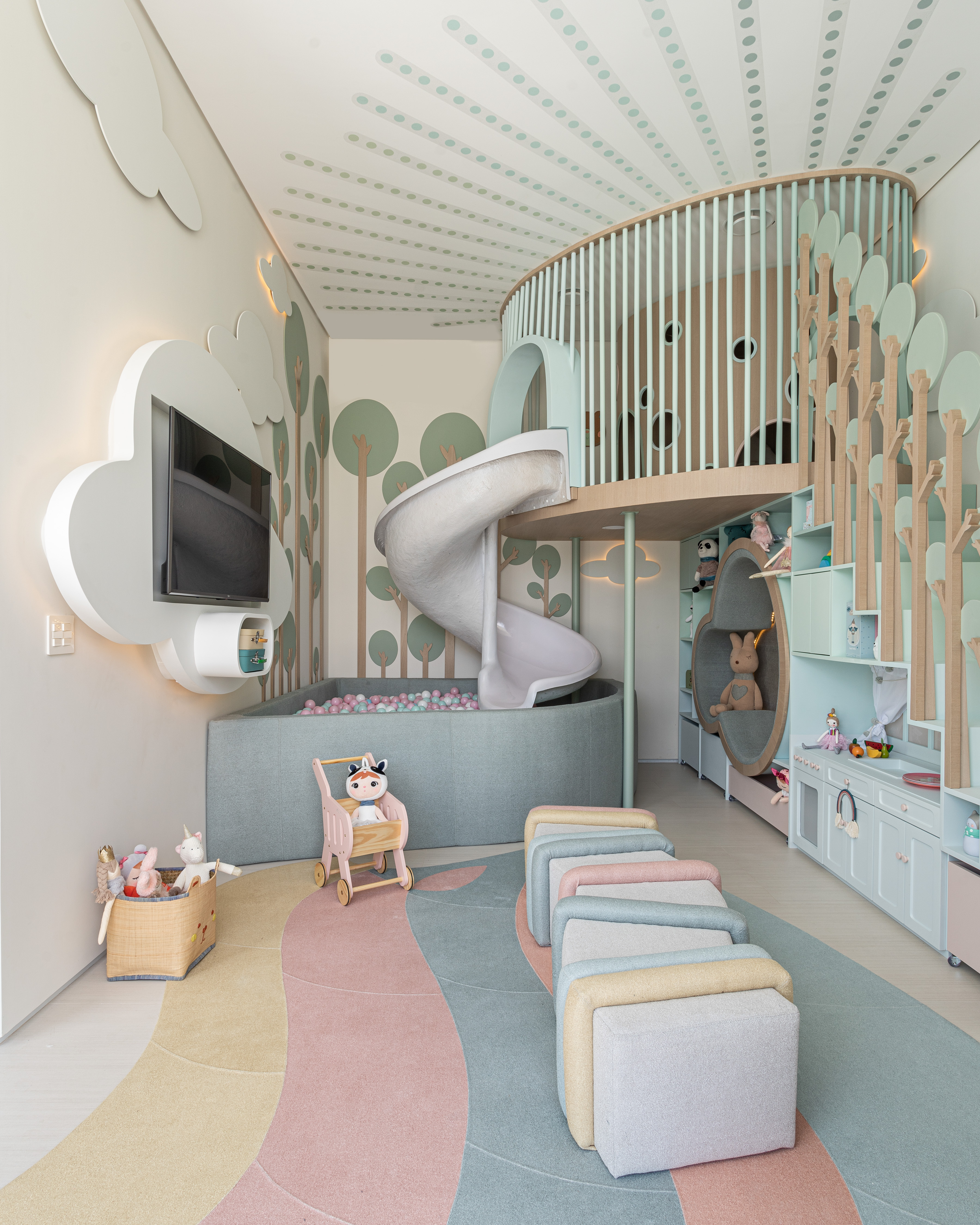 playroom in pastel tones