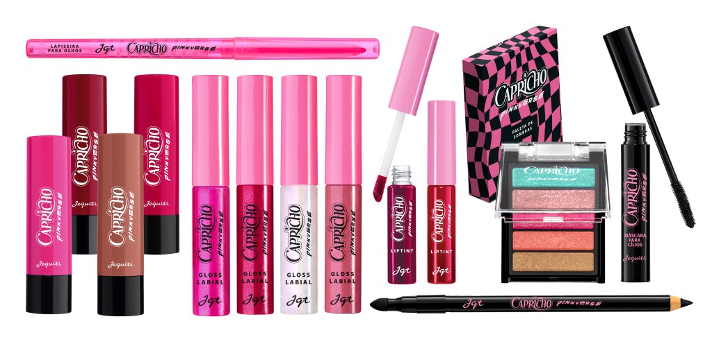 A coleção conta com 14 produtos multiusos na temática rosa!