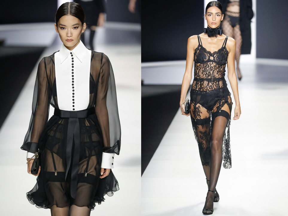 Domenico Dolce e Stefano Gabbana apresentaram uma coleção chamada Woman, inspirada na construção da lingerie