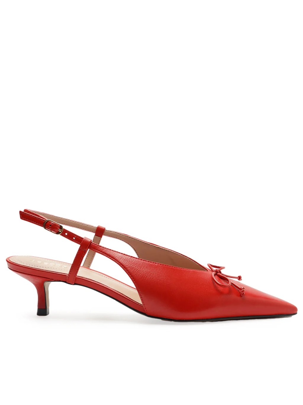 Salto slingback vermelho para usar no natal