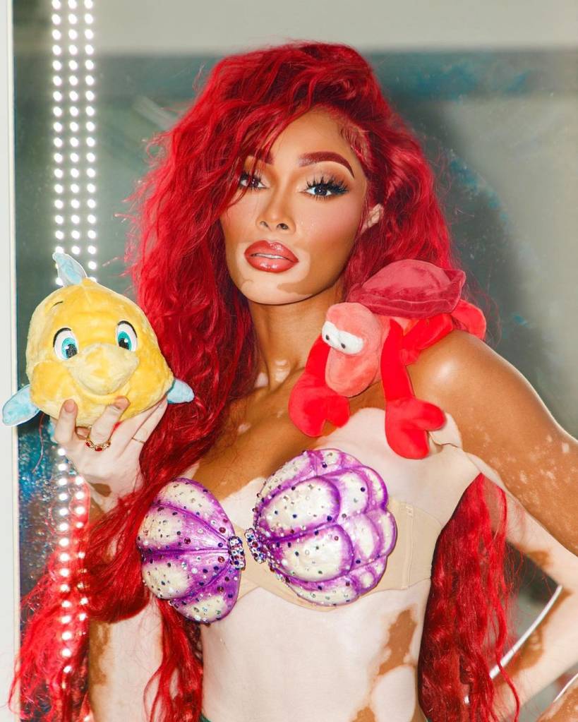 Winnie-Harlow-make-halloween-a-pequena-sereia