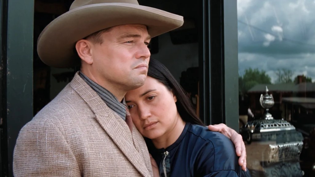 Leonardo DiCaprio e Lily Gladstone no novo filme de Scorsese.