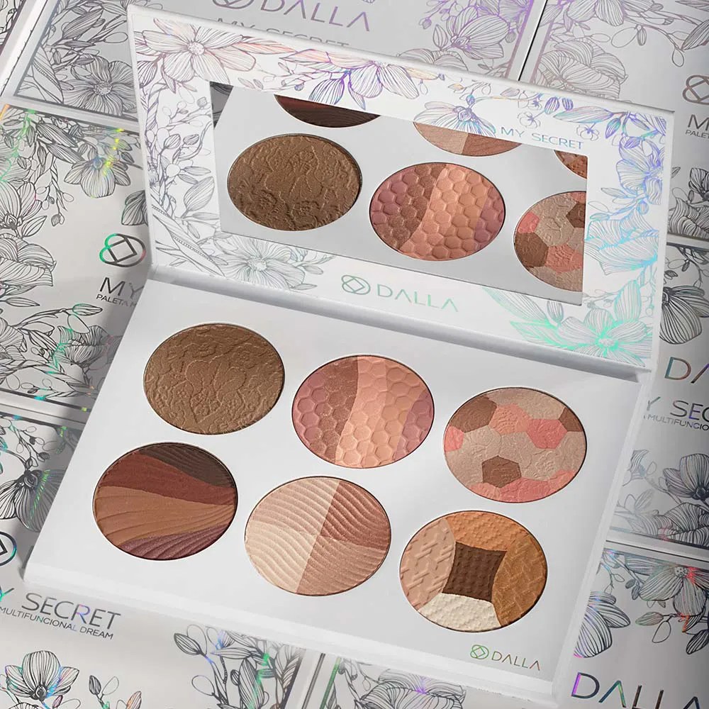 A nova paleta de maquiagem da Dalla conta com 7 funcionalidades e 22 cores