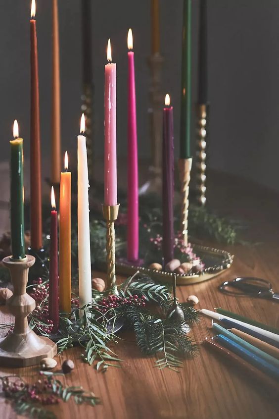 Decoração de mesa para o Natal Decoração de mesa para o Natal com velas