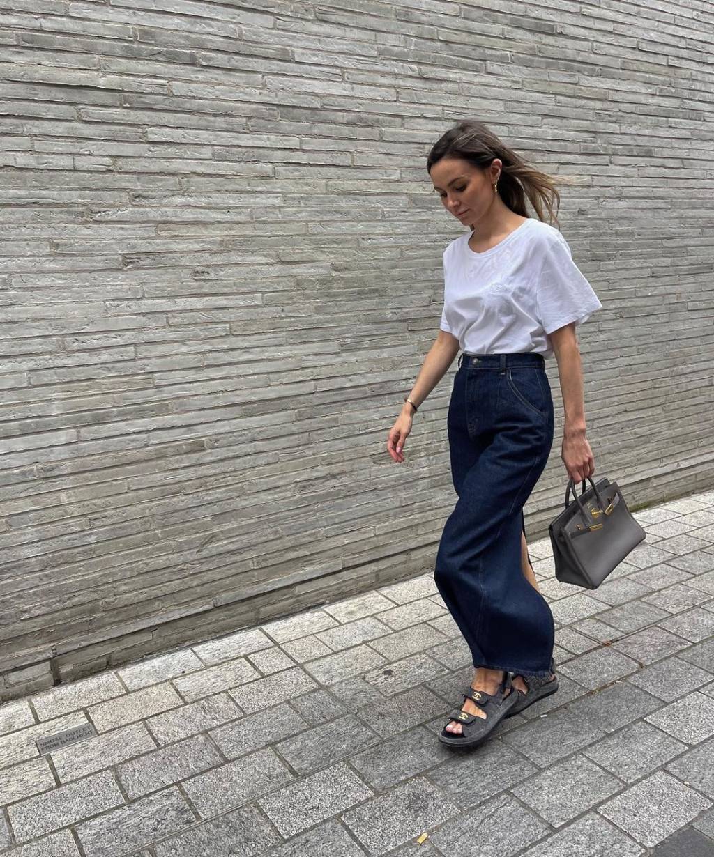 look-com-papete Look para o trabalho com uma sandália papete