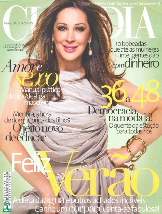 Claudia Raia estampa edição de setembro de 2010.