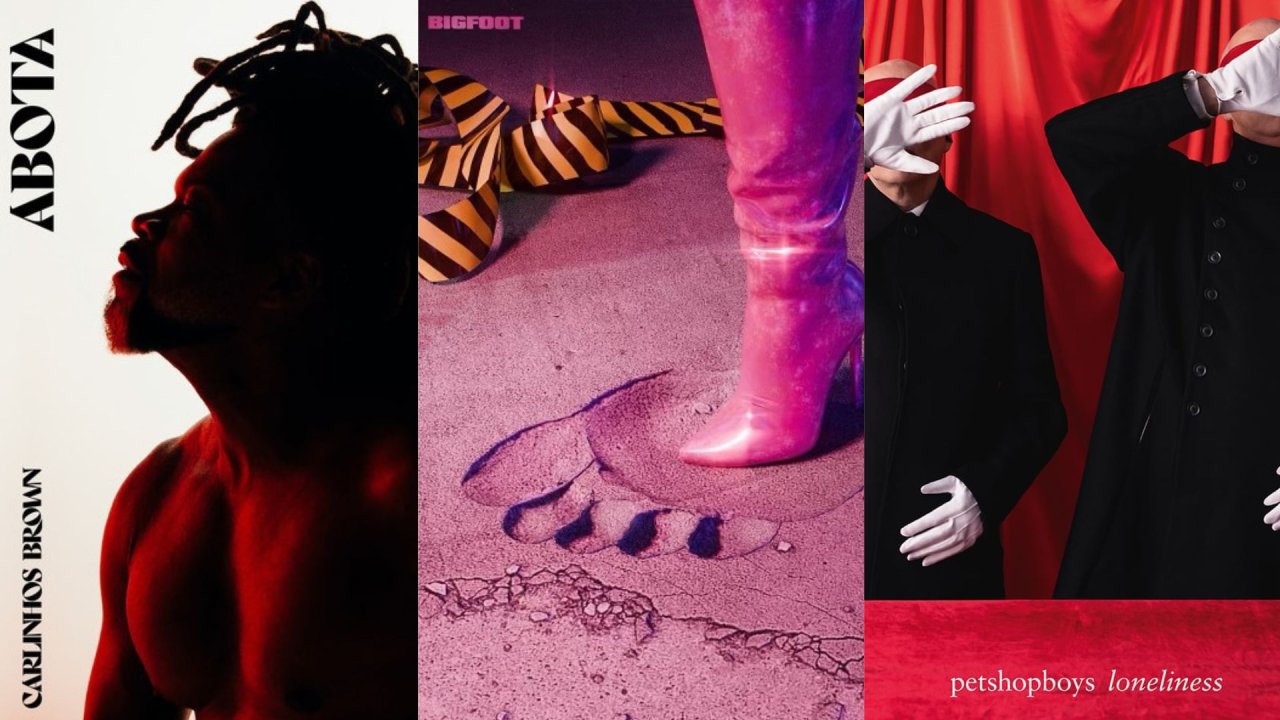 Capas dos lançamentos: Carlinhos Brown em Abota, Nicki Minaj em Big Foot e Pet Shop Boys em Loneliness
