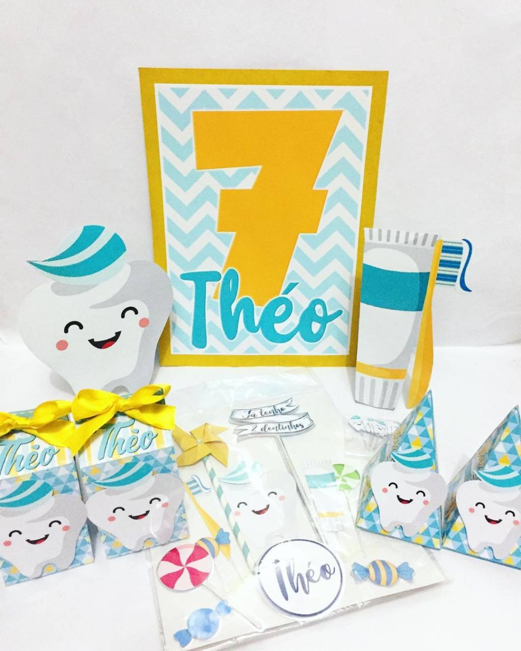 Papelaria para festa do primeiro dente Papelaria para festa do primeiro dente