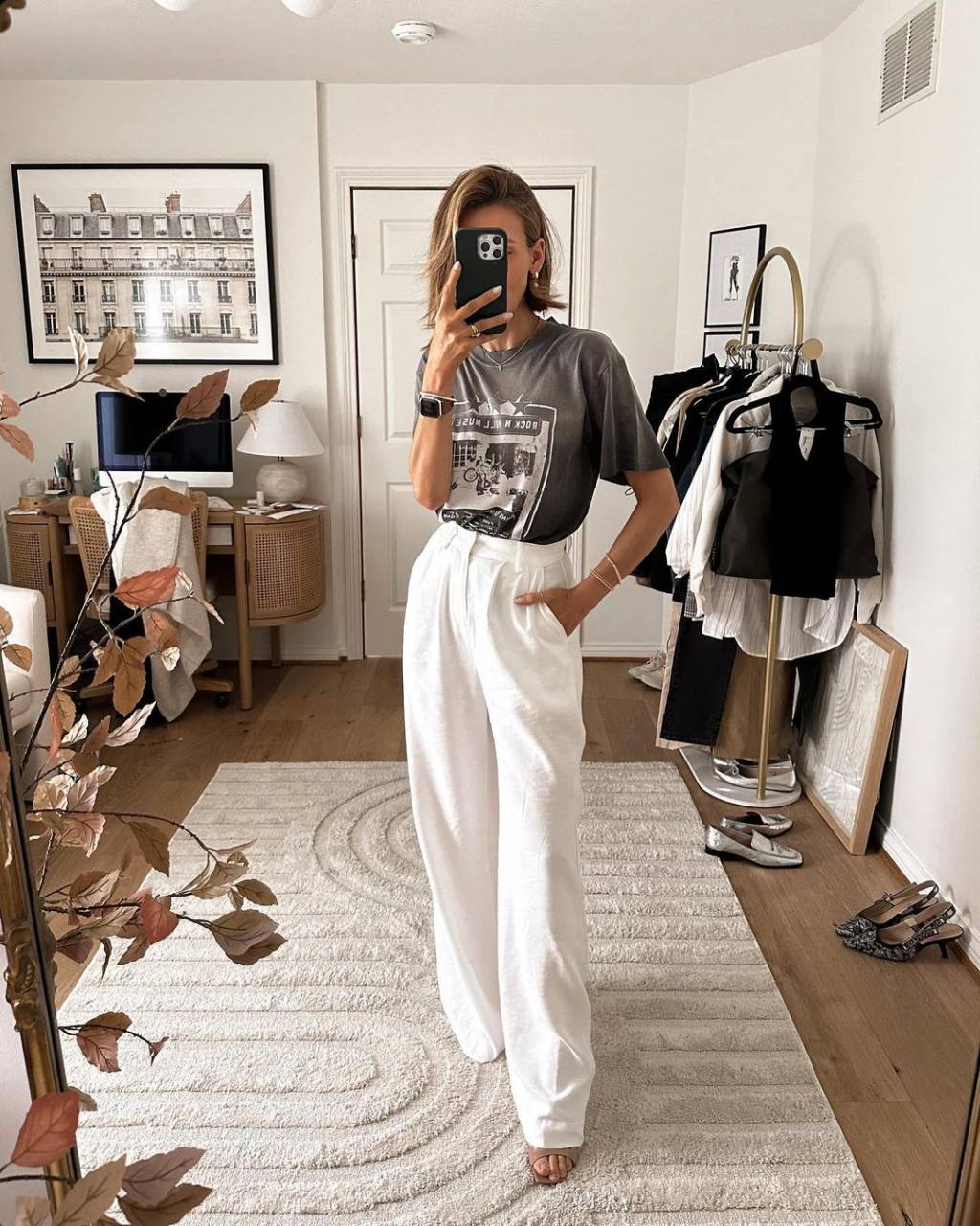 cala-de-alfaiataria-camiseta calça de alfaiataria com camiseta