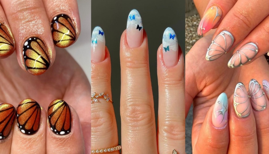 nail art de borboleta