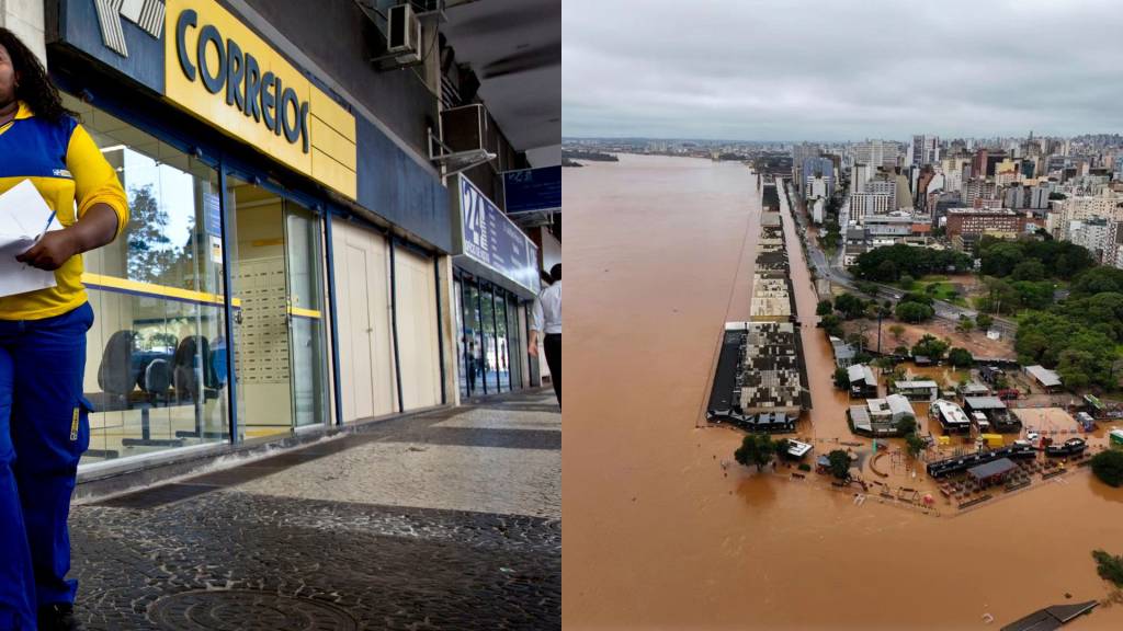 Correios recebem doações para vítimas das chuvas no RS
