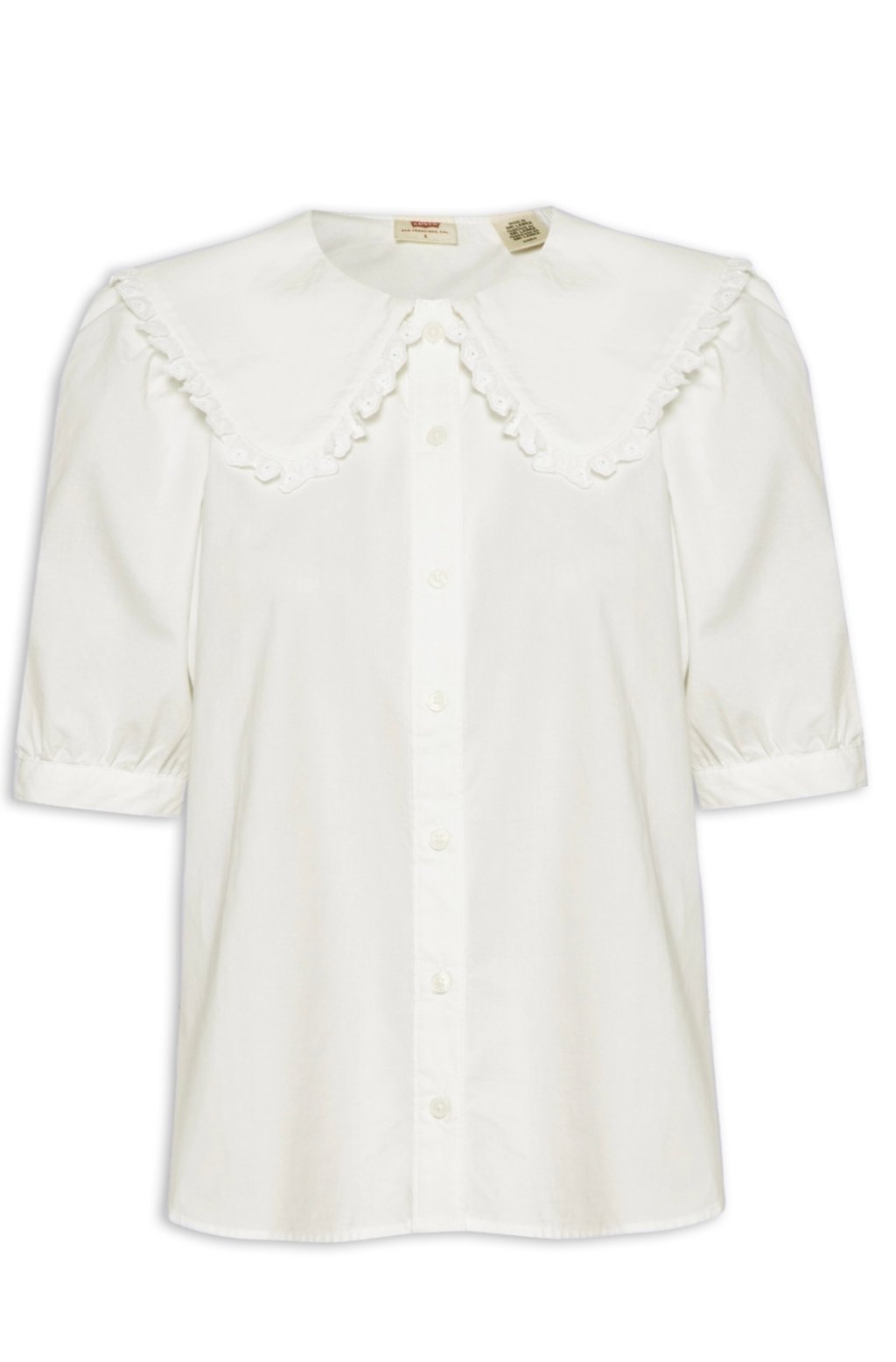 Camisa branca com colarinho bordado