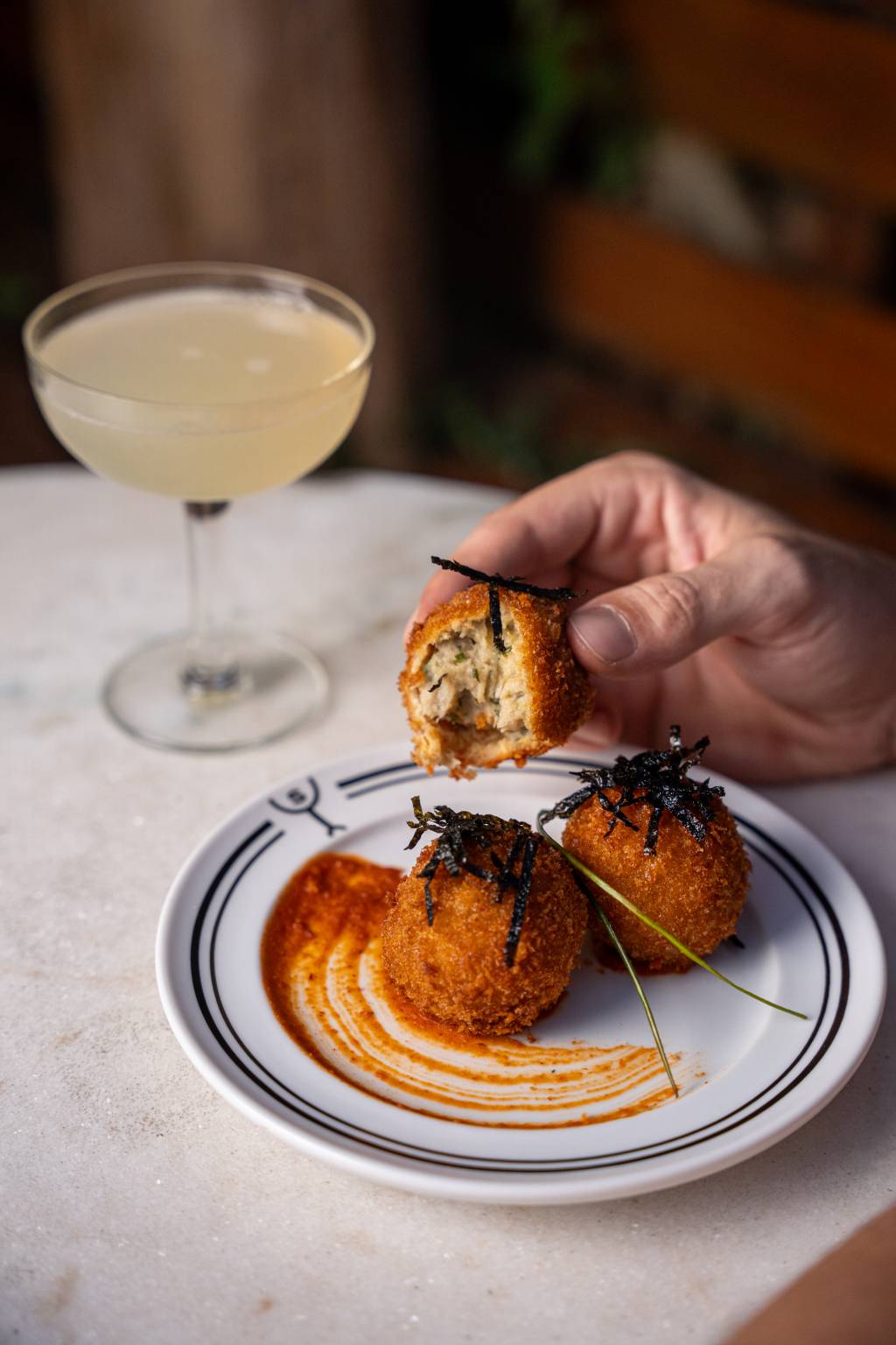 Santana Bar – Croqueta de Berinjela com Parmesão e Molho Romesco 2º Festival de Tapas São Paulo