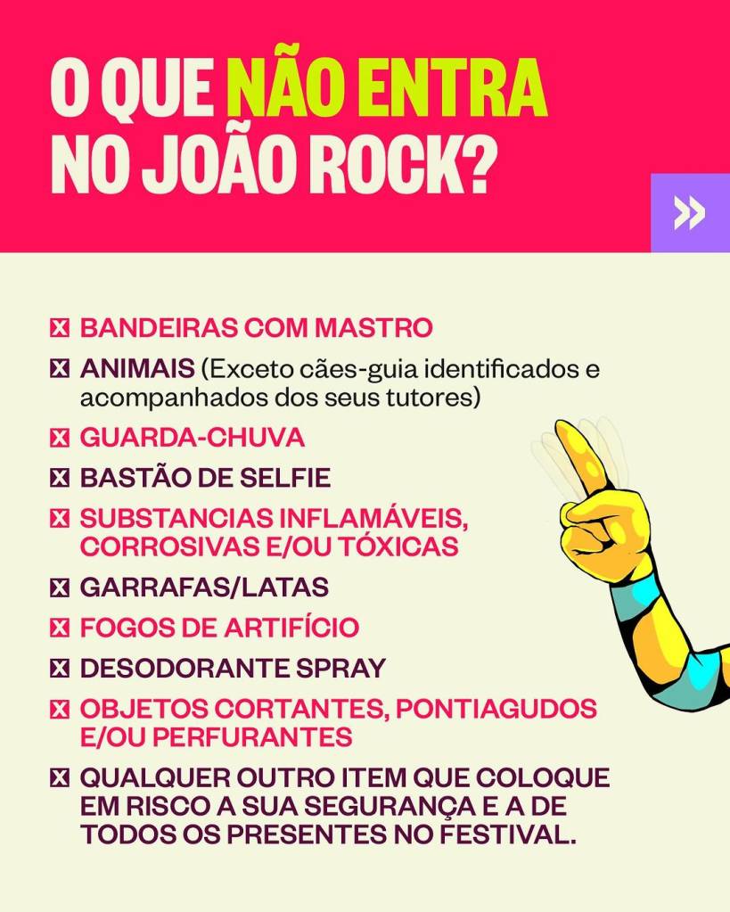 festival-joao-rock-nao-pode-levar_d2d344 Diversos itens não são permitidos para entrada no Festival João Rock