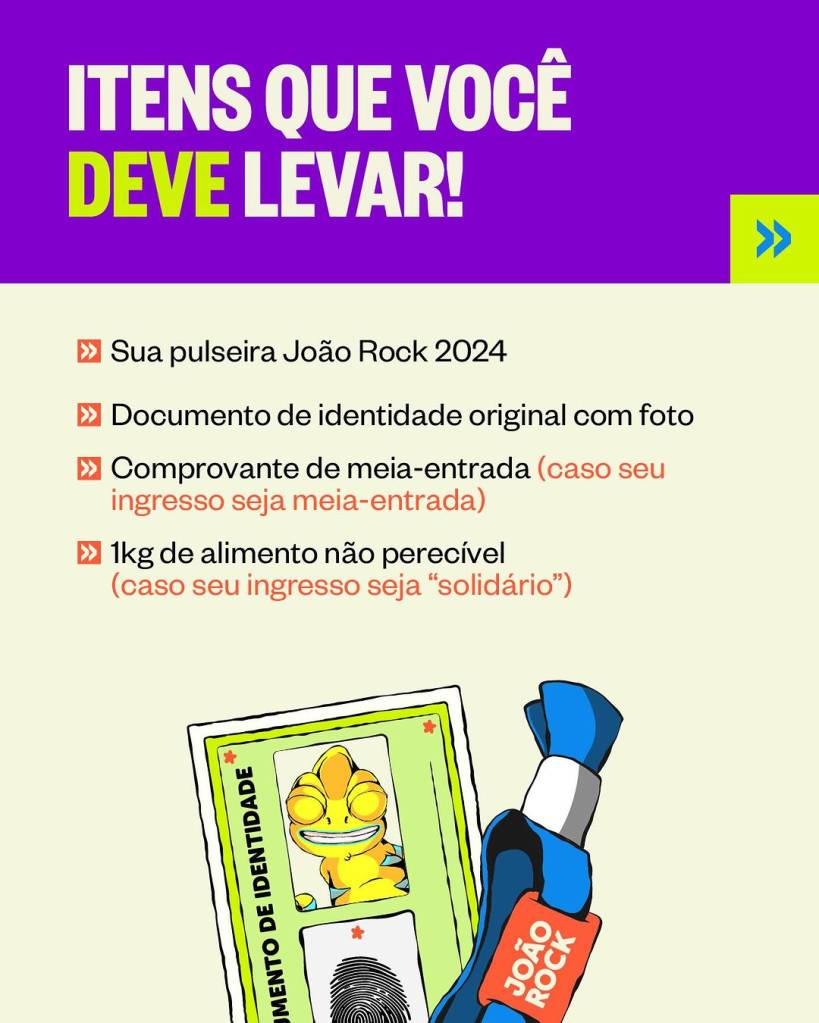 Esses itens são necessários levar ao Festival João Rock 2024