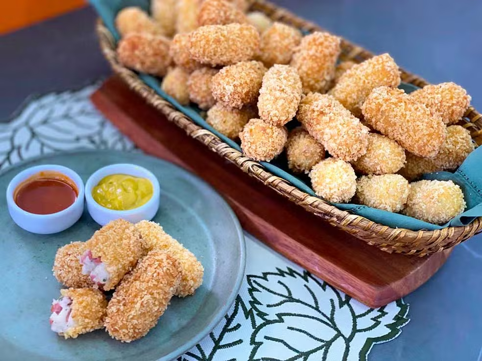 croquete-cremoso-mortadela-mais-voce1 Croquete cremoso de mortadela pode ser servido acompanhado de mostarda e pimenta