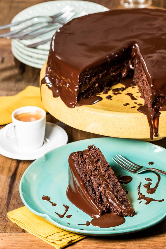 Saj Restaurante – Bolo de chocolate O bolo de teta do restaurante Saj