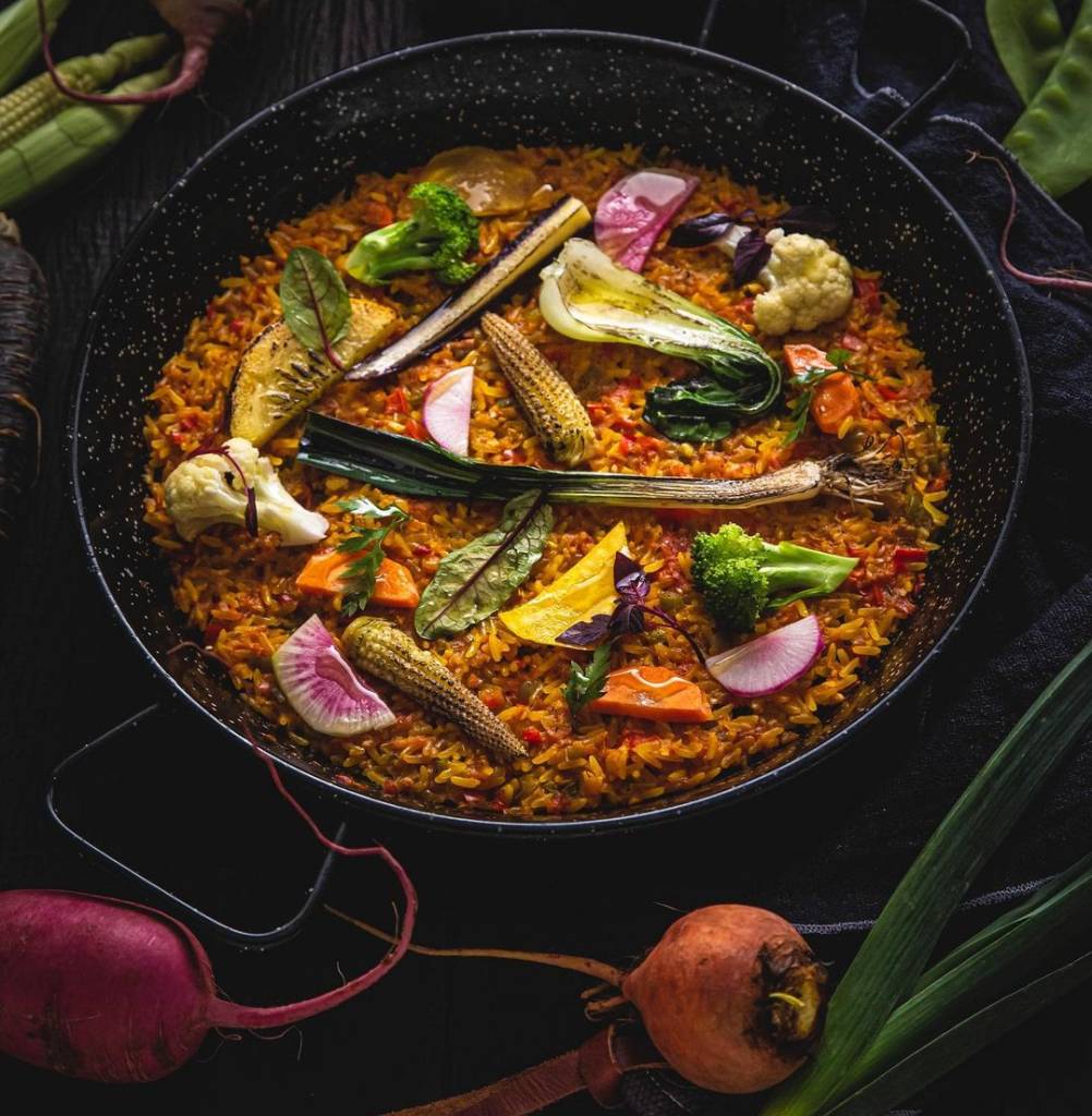 Paella da Horta, do restaurante Torero Valese, em São Paulo